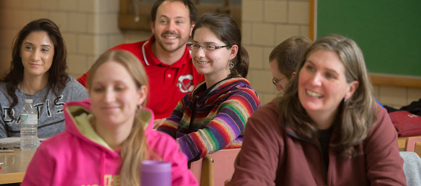 A group of students in a classroom
